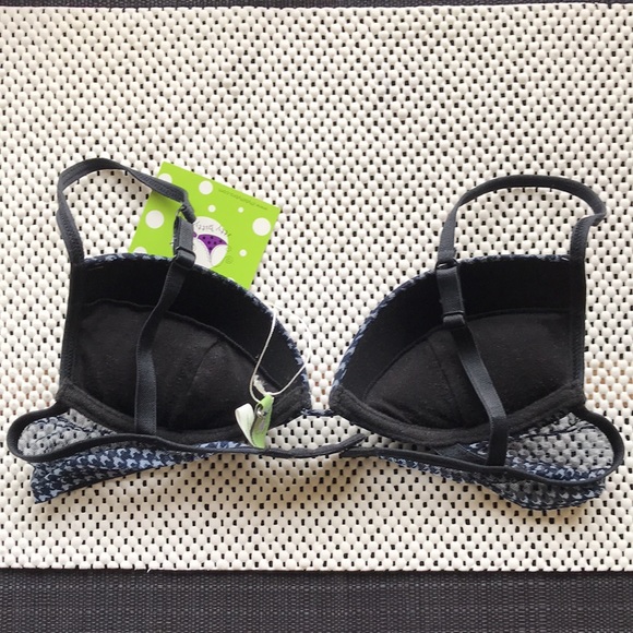 Itty Bitty Bra Removable Pad Bra - Houndstooth (Navy) - Picture 4 of 9